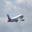 A320 der Eurowings von hinten in die Wolken fliegend | © Linz Airport