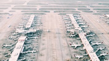 Vorfeld mit vielen Flugzeugen vor Terminals | © Unsplash